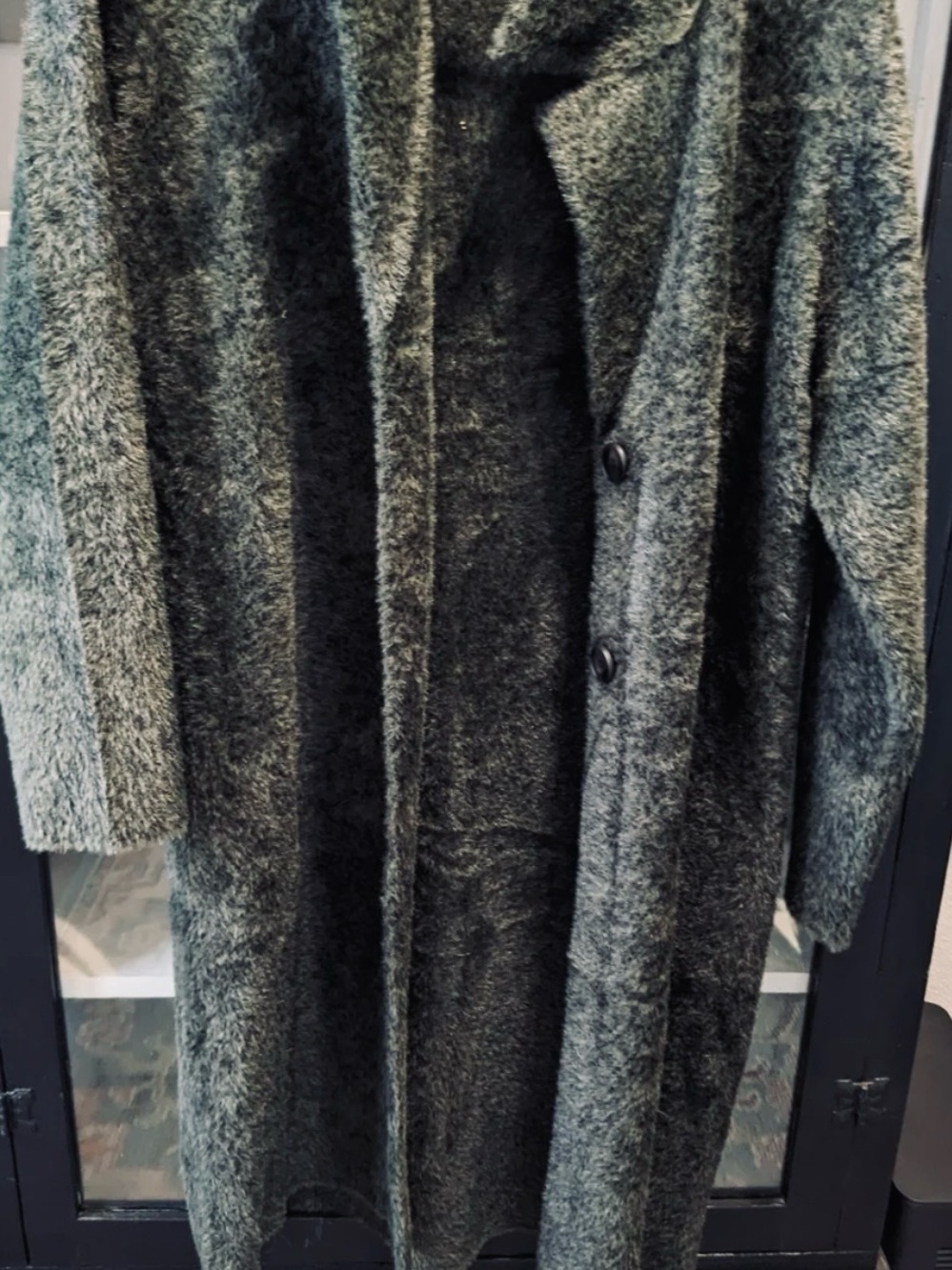 CYRUS Thick Oversized  Long Sweater Coat - Olive Green Size Small
